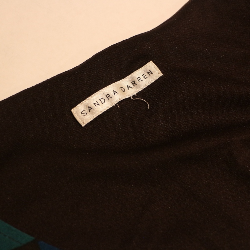 Women's Sandra Darren Aqua/Brown Dress, Size L - Picture 3 of 6